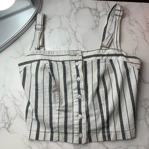 Brandy Melville cropped stripped hamptons top